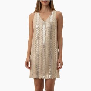 Trina Turk Gold Sequin Mini Dress